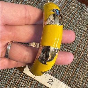 3009 NWOT Sequin Yellow Gold Tone Enamel Bangle